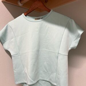 Zella Girls Crop Tee – Soft Mint, Short Sleeve, Size L (10/12)